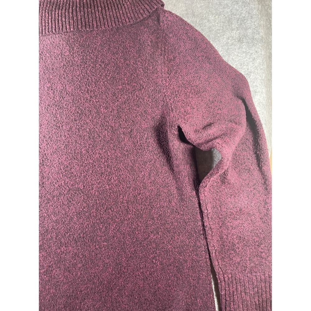 Tahari Womens XL Cowl Neck Sweater Burgundy Marl Knit Long Sleeve Curved Hem - Picture 7 of 7